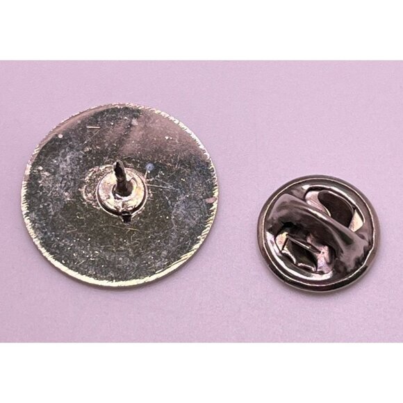 Vintage Rainbow Star Pin Badge '87-'88 Silver Tone Round Jacket Pin - Picture 5 of 6